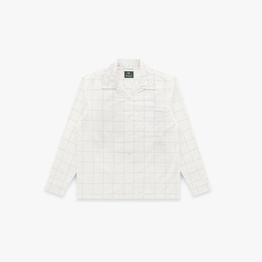 Hills Cotton and Cashmere Shirt in Bone Plaid