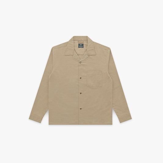 Hills Cotton and Cashmere Shirt in Tan