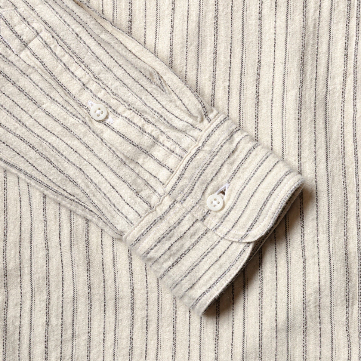 Brushed Dobby Stripe in Ecru