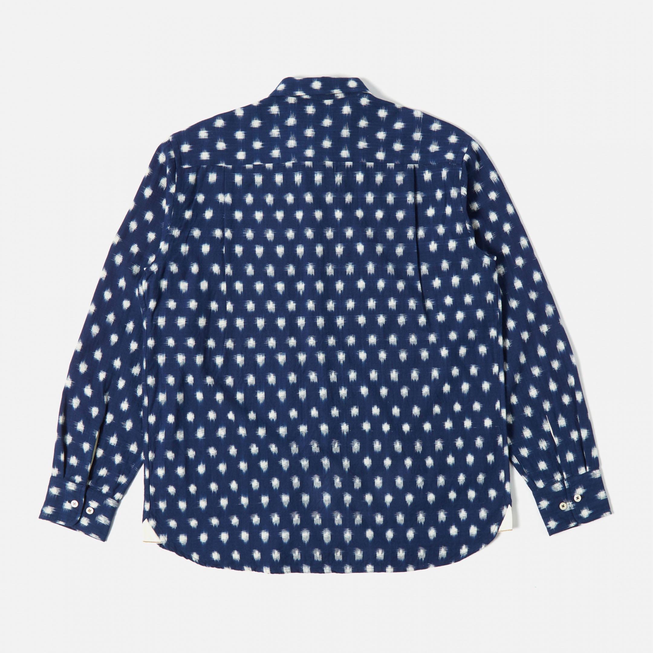 Square Pocket Shirt in Vintage Indigo Double Ikat