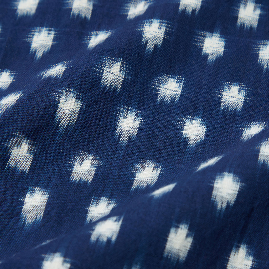 Square Pocket Shirt in Vintage Indigo Double Ikat