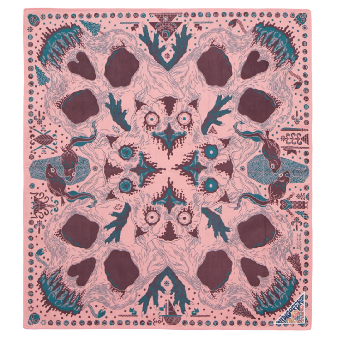 Loa Bandana in Pink, Brown & Turquoise