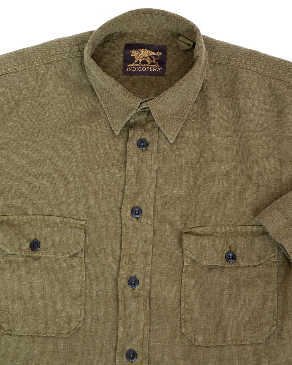 Delray in Military Olive Linen Canvas