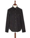 Ike Shirt in Black Corduroy Polkadot