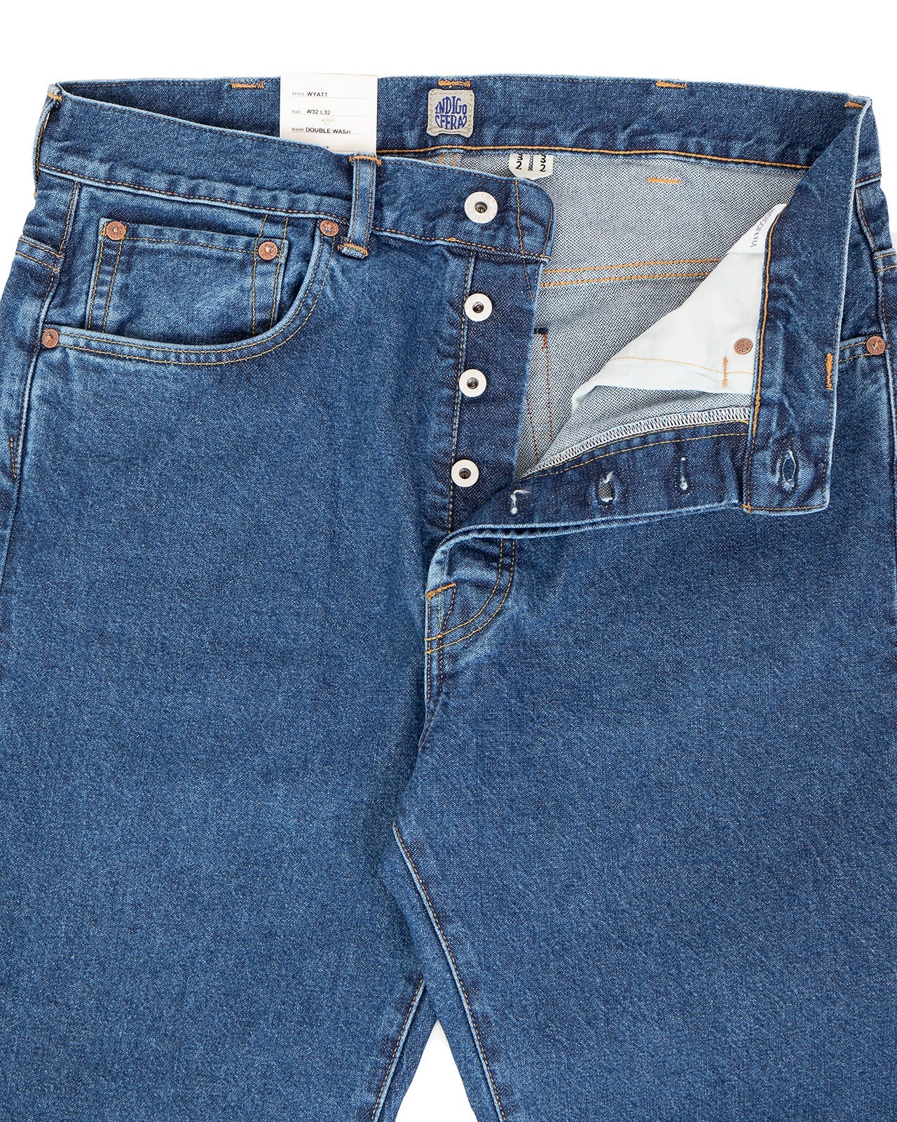 Wyatt in Uneven Broken Twill Indigo Double Wash