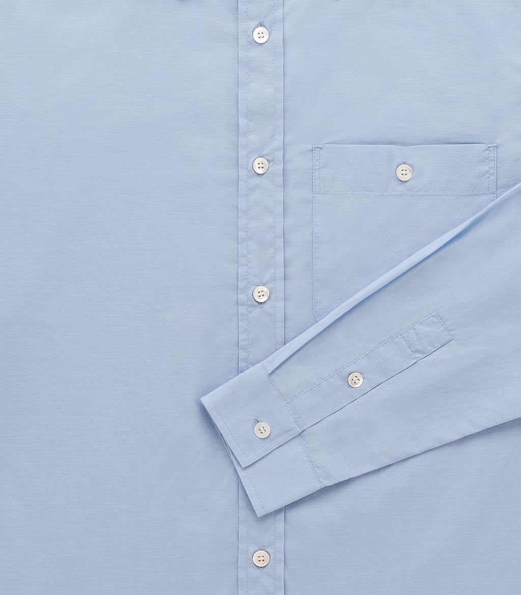 Jones Cotton Silk Shirt in Classic Blue
