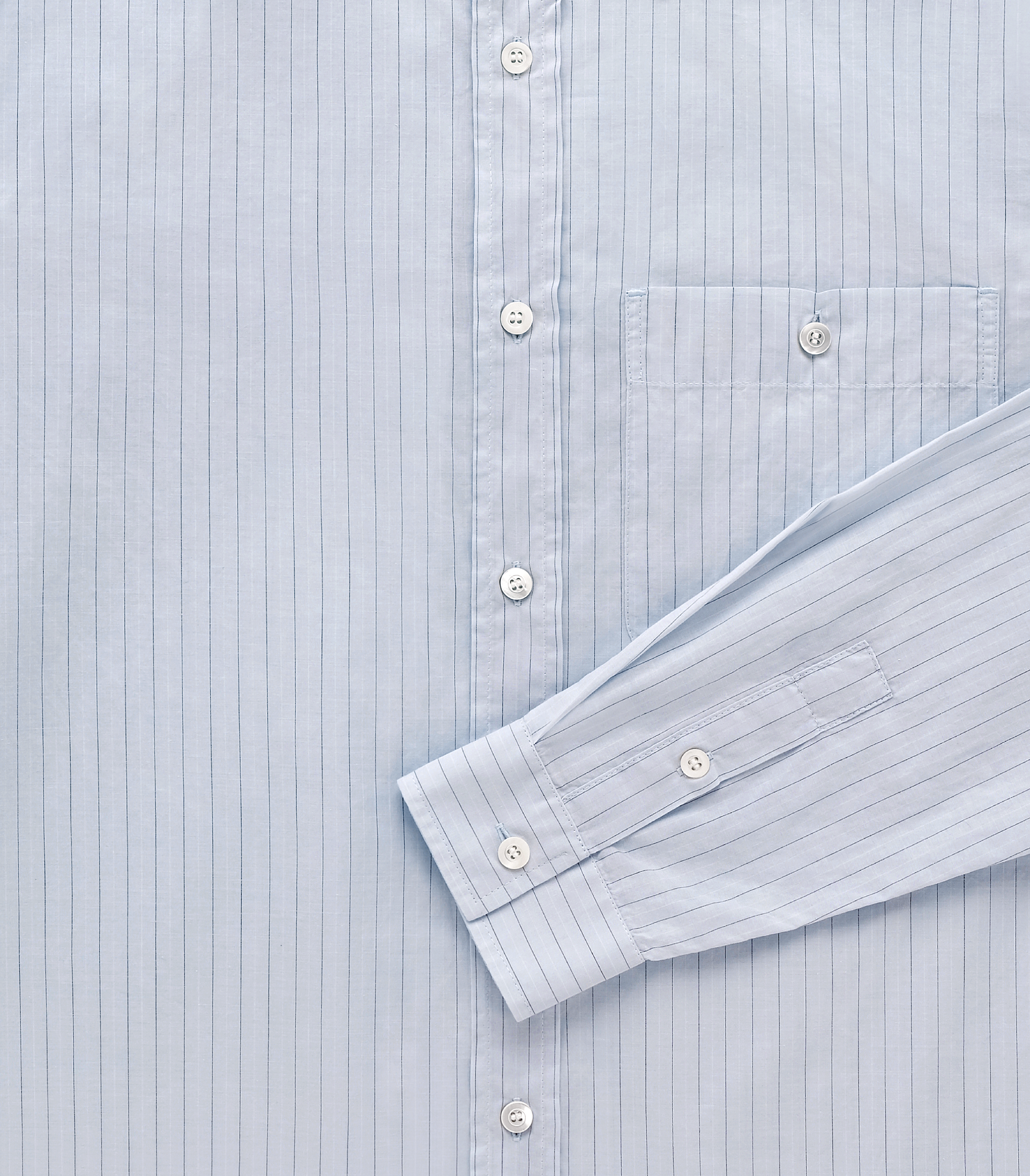 Jones Cotton Silk Shirt in Light Blue Stripe