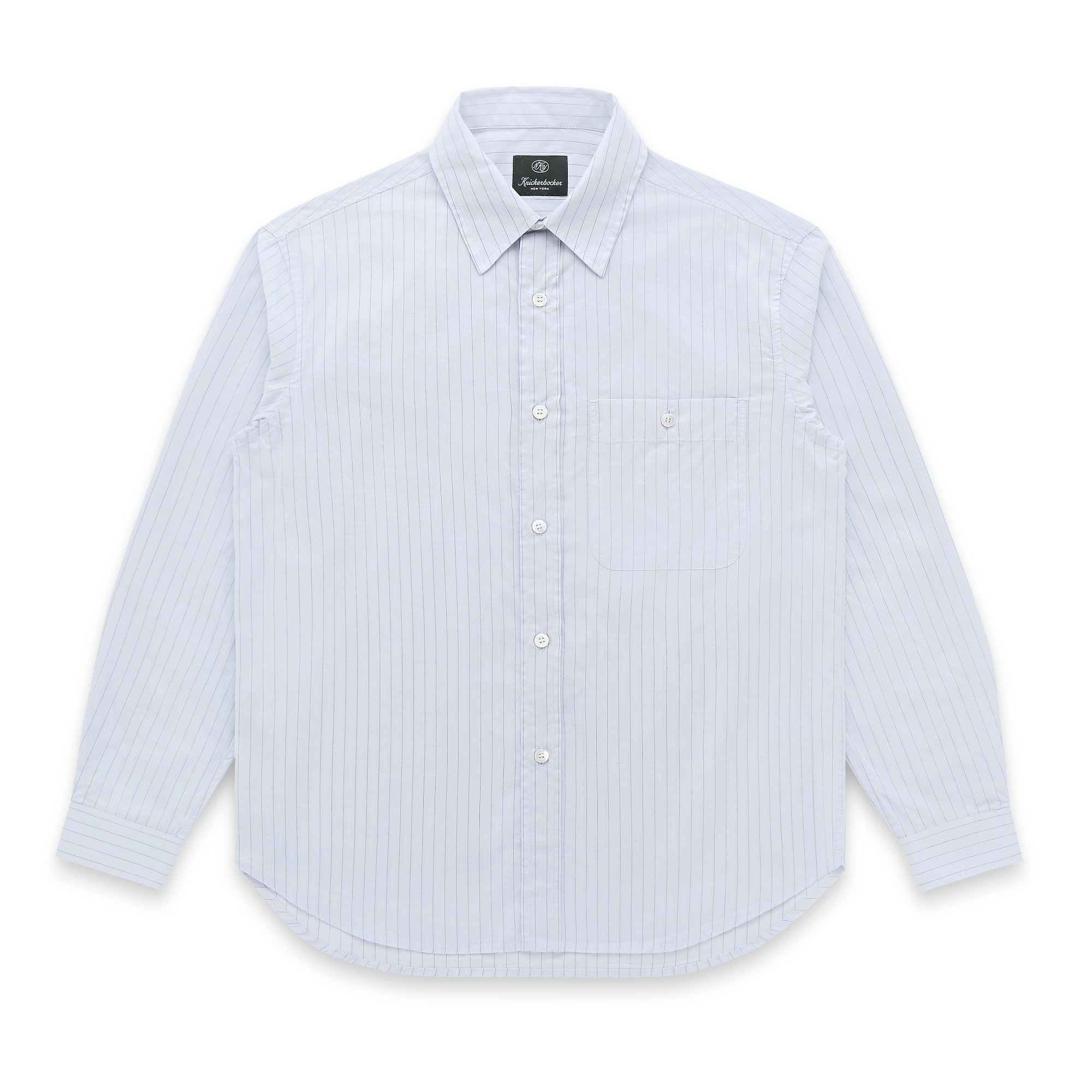Jones Cotton Silk Shirt in Light Blue Stripe