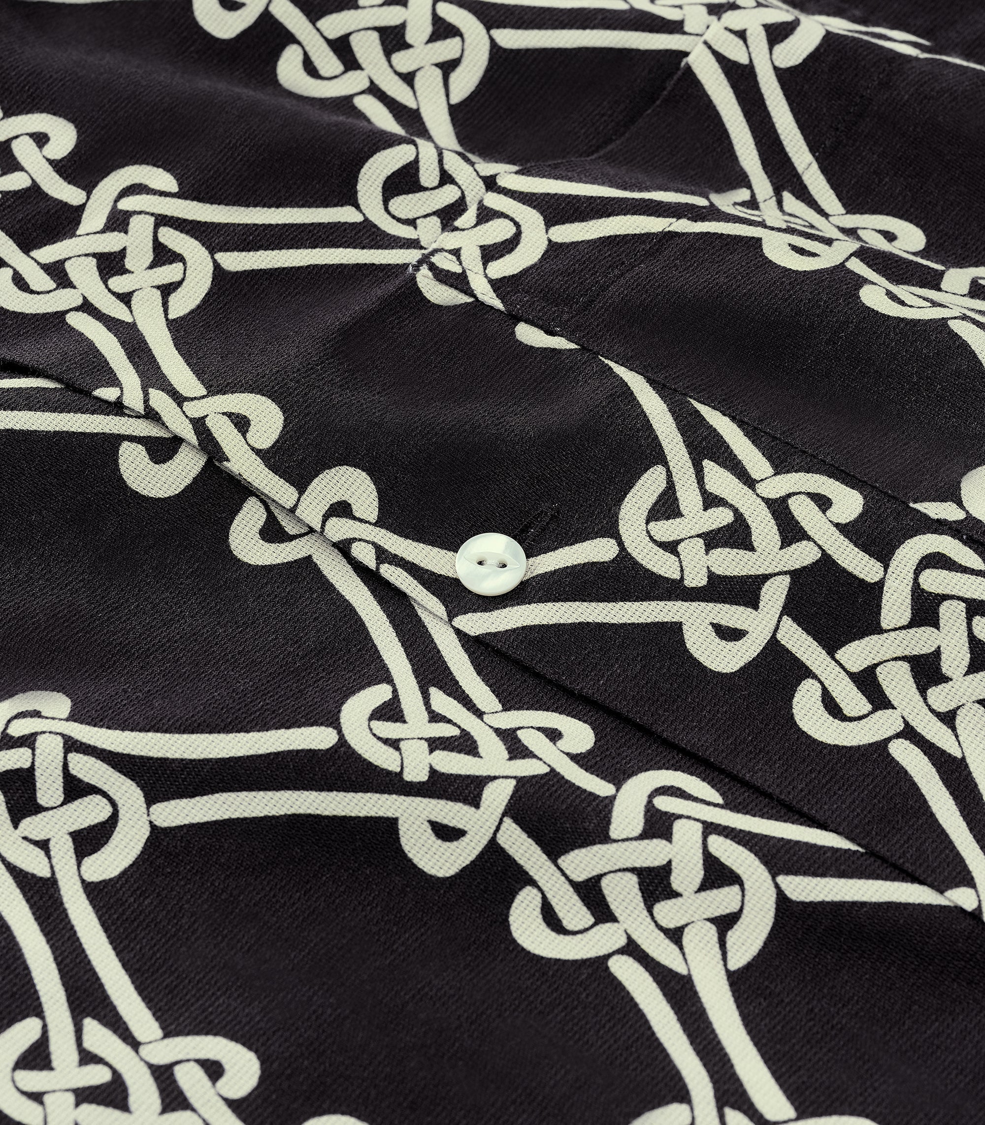 Knot Panama Cotton Shirt in Burnt Black