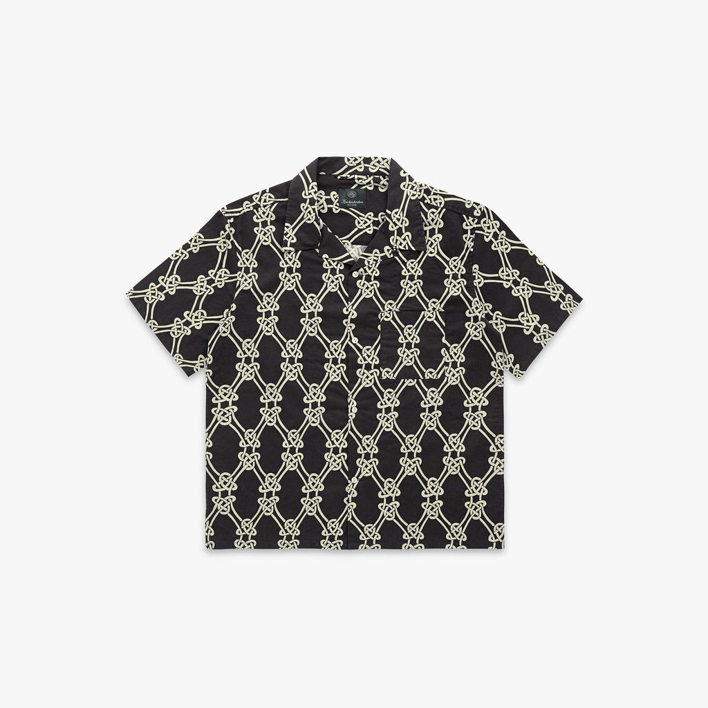 Knot Panama Cotton Shirt in Burnt Black