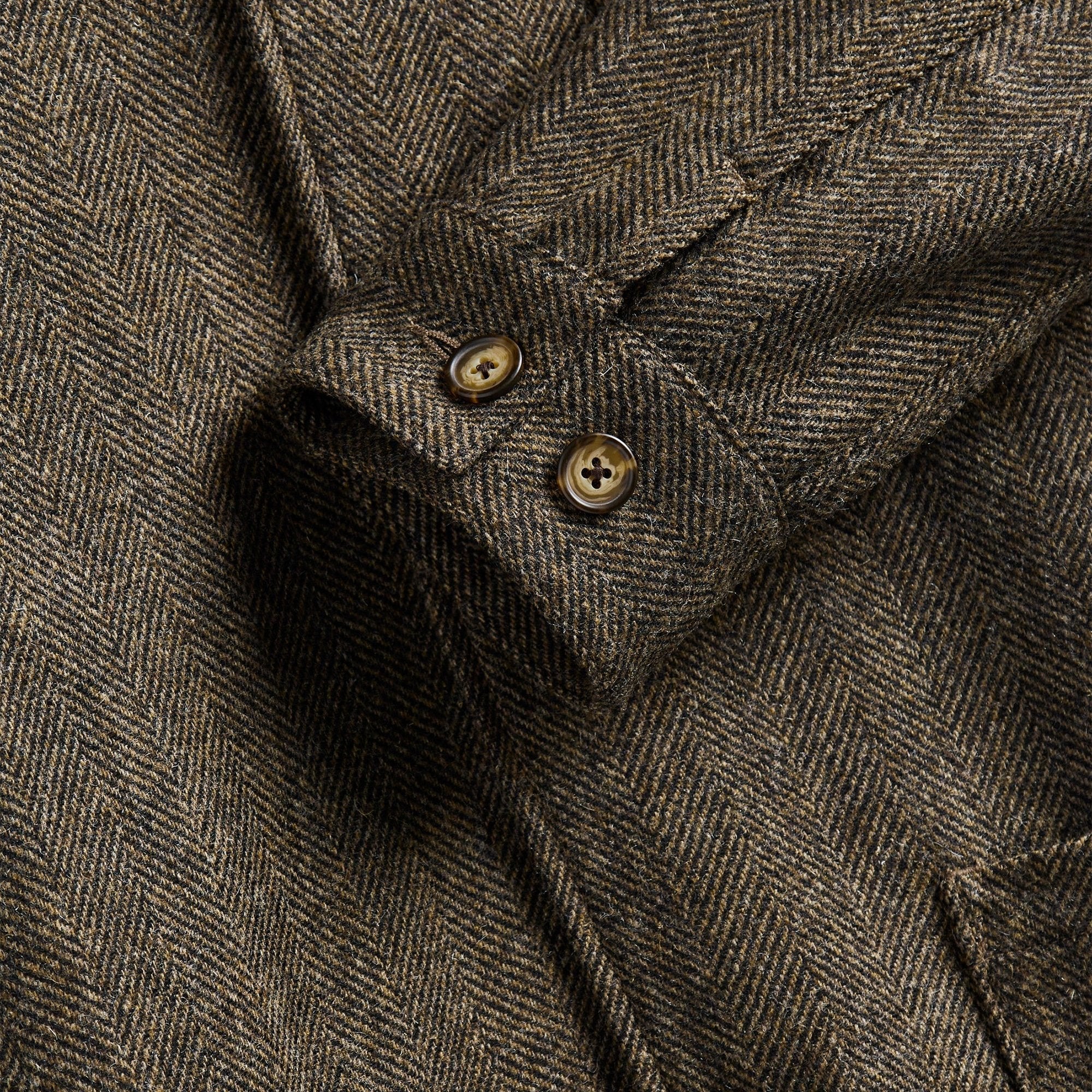 Labura Jacket in Brown Herringbone Wool