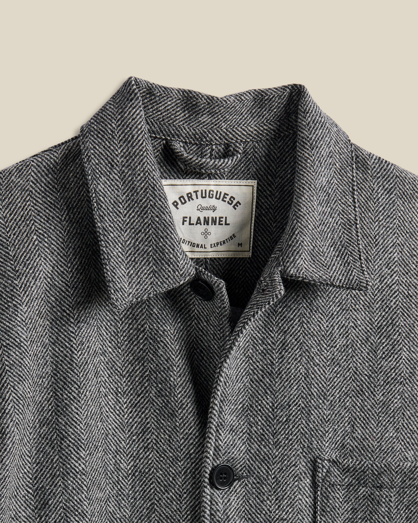 Labura Jacket in Grey Herringbone Wool