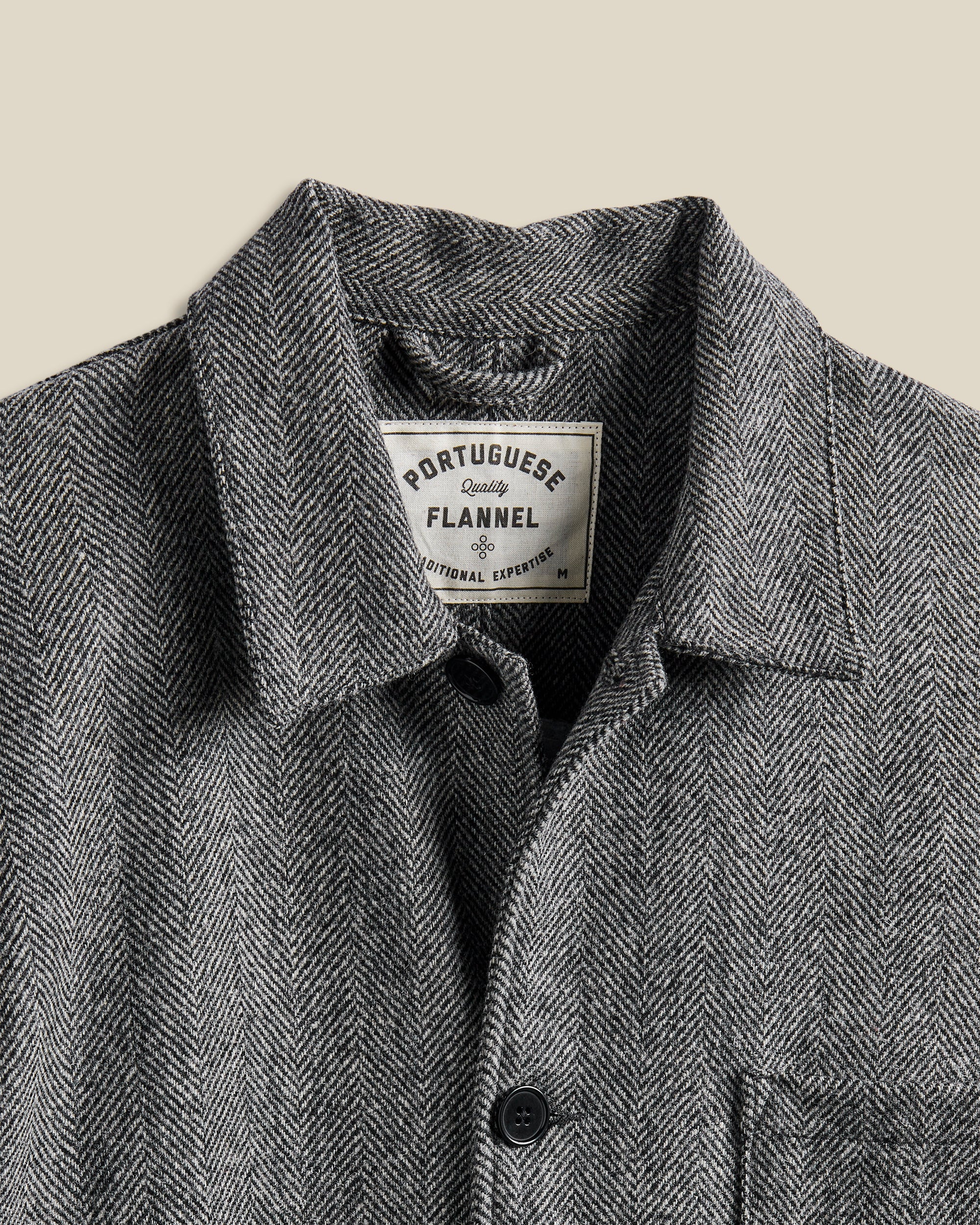 Labura Jacket in Grey Herringbone Wool