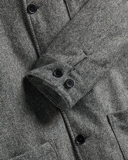 Labura Jacket in Grey Herringbone Wool