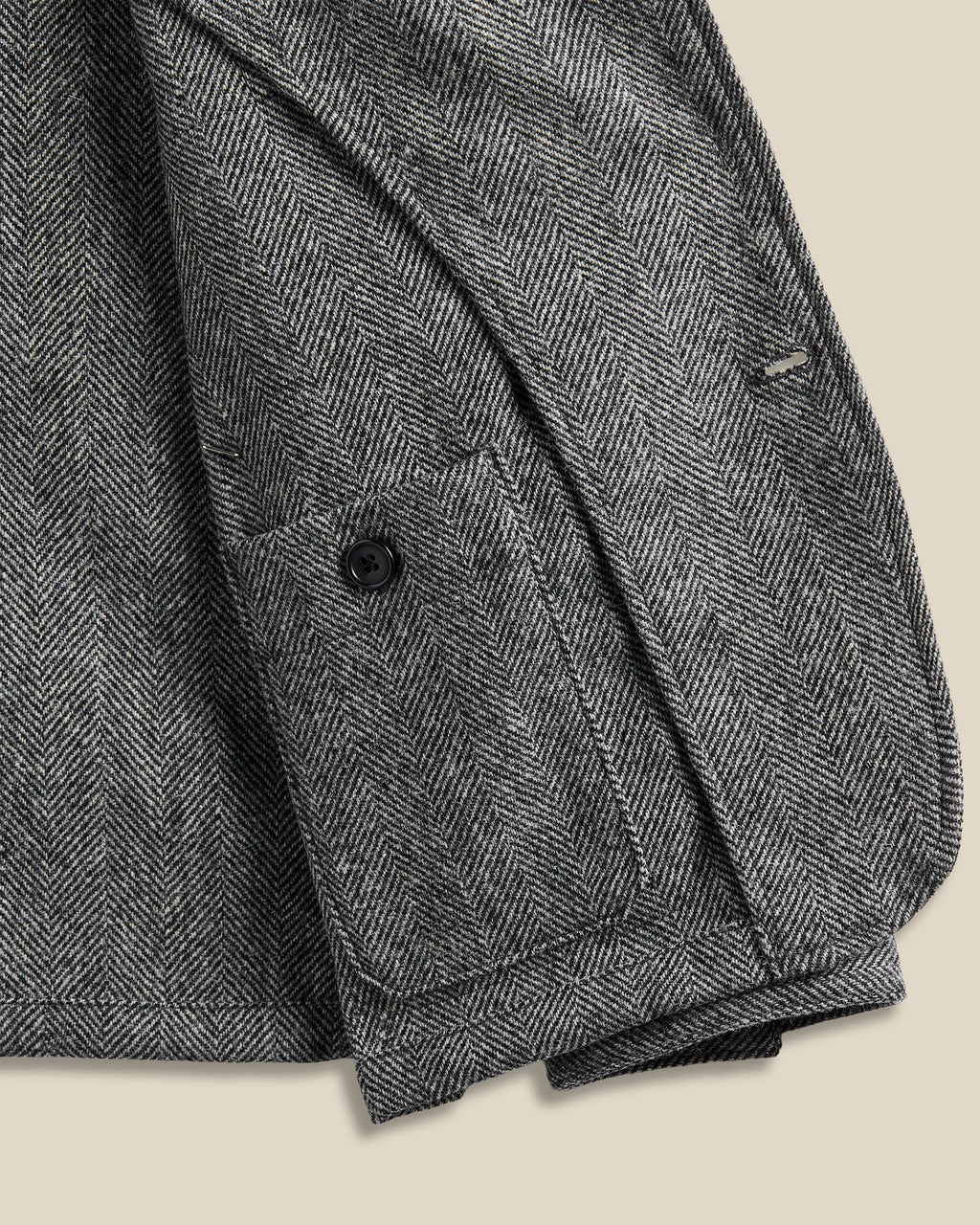 Labura Jacket in Grey Herringbone Wool