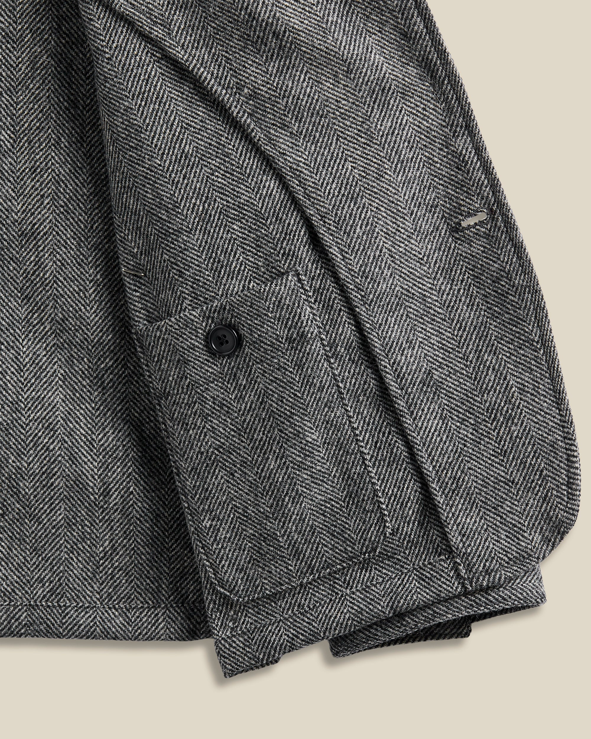 Labura Jacket in Grey Herringbone Wool