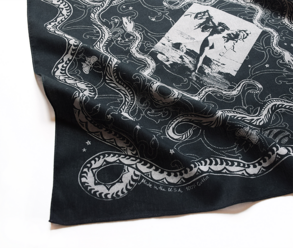 Wish You Were Here Bandana in Washed Black