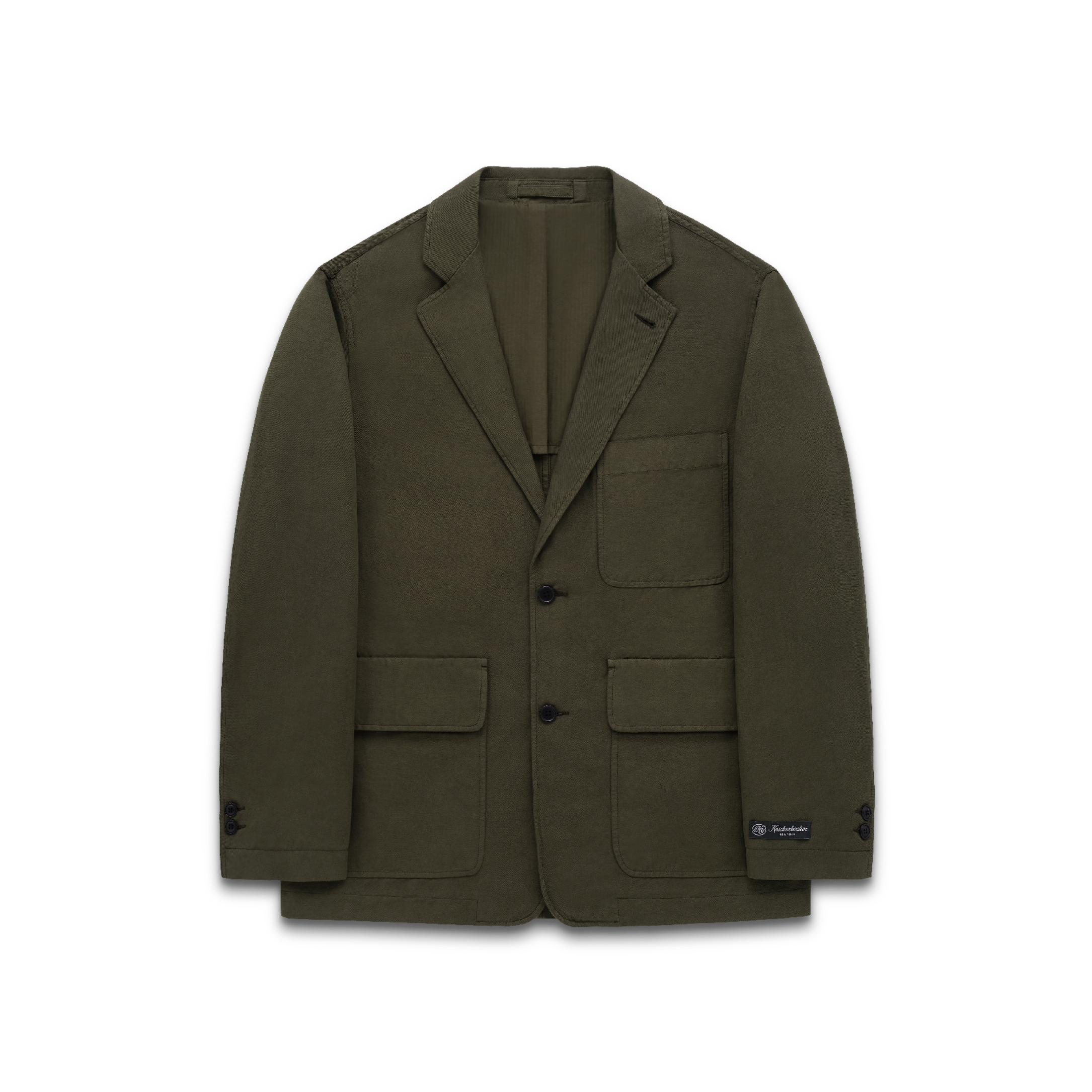 Lane Suit Jacket in Tuscan Olive Cotton & Linen Twill