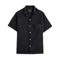 Linen Camp Collar in Black