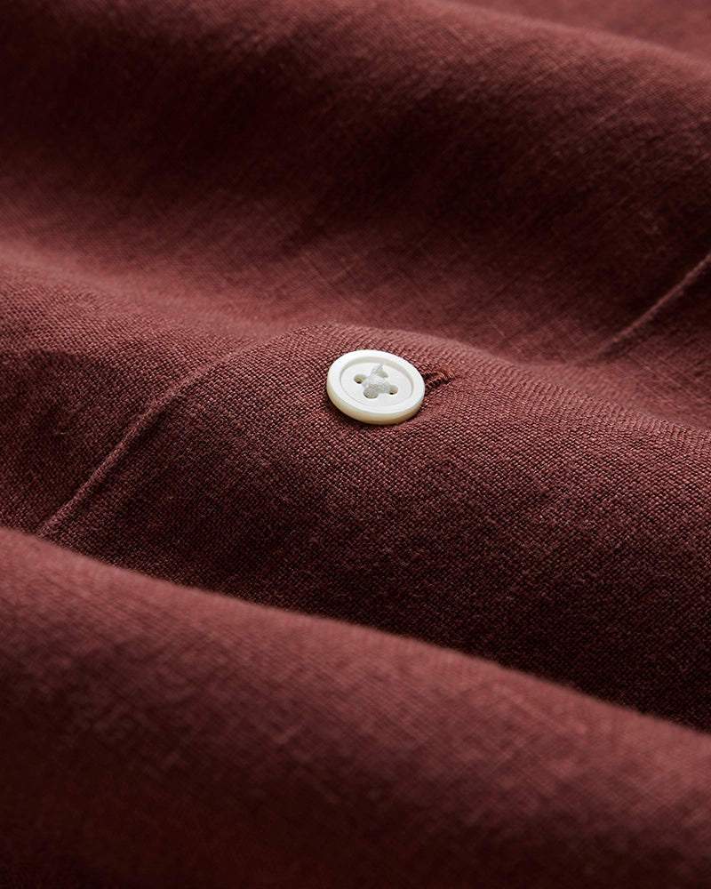 Linen Camp Collar in Bordeaux