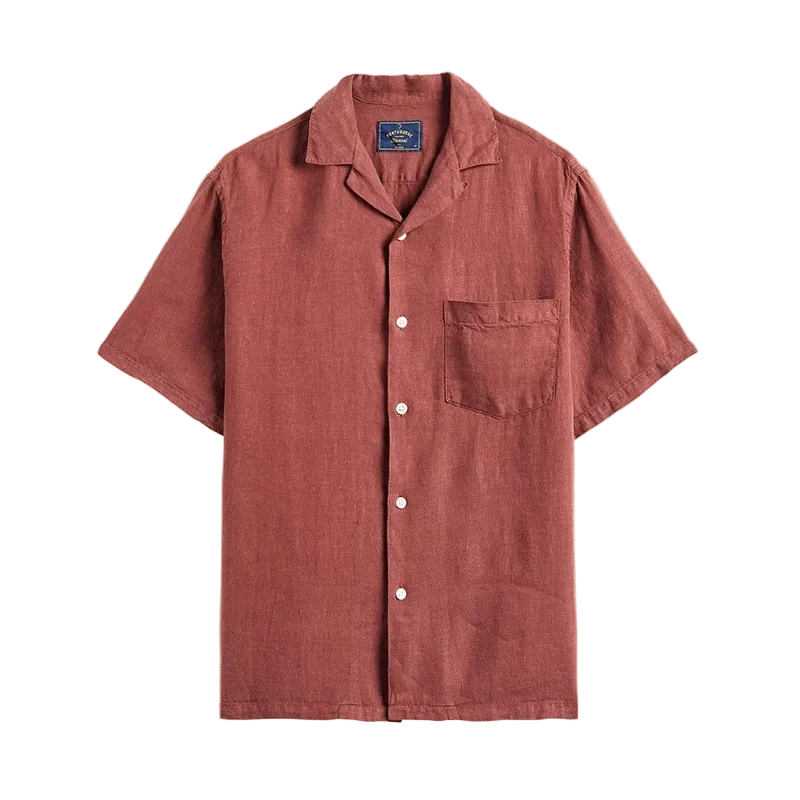 Linen Camp Collar in Bordeaux