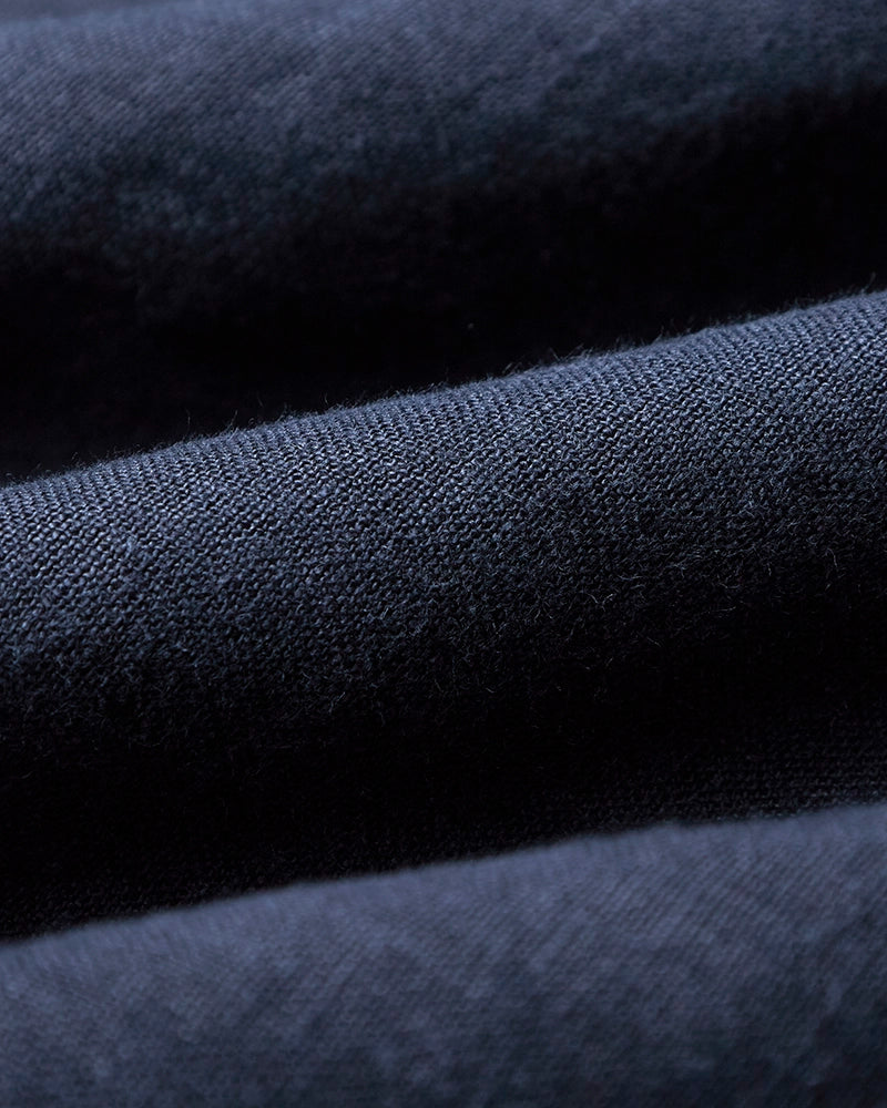 Linen Camp Collar in Navy