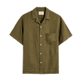 Linen Camp Collar in Olive
