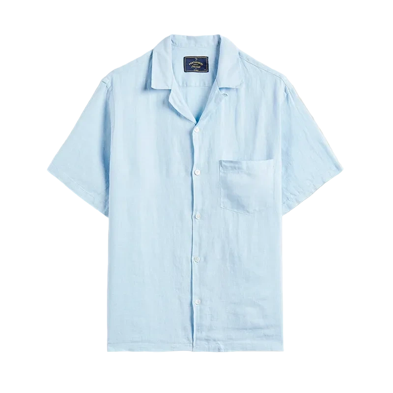 Linen Camp Collar in Sky