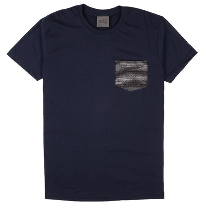 Navy Pocket Tee in Slub Sashiko Denim