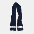 Striped Wool Scarf in Dark Navy & Off-White