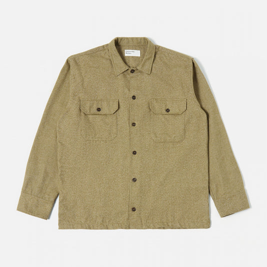 Long Sleeve Utility Shirt in Olive Flannel