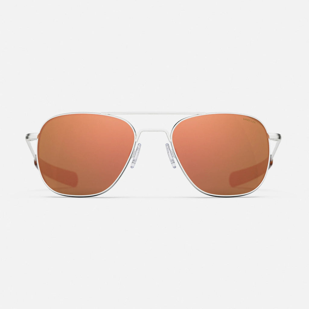 Aviator in Satin Silver & Polarized Rose Gold Mirror