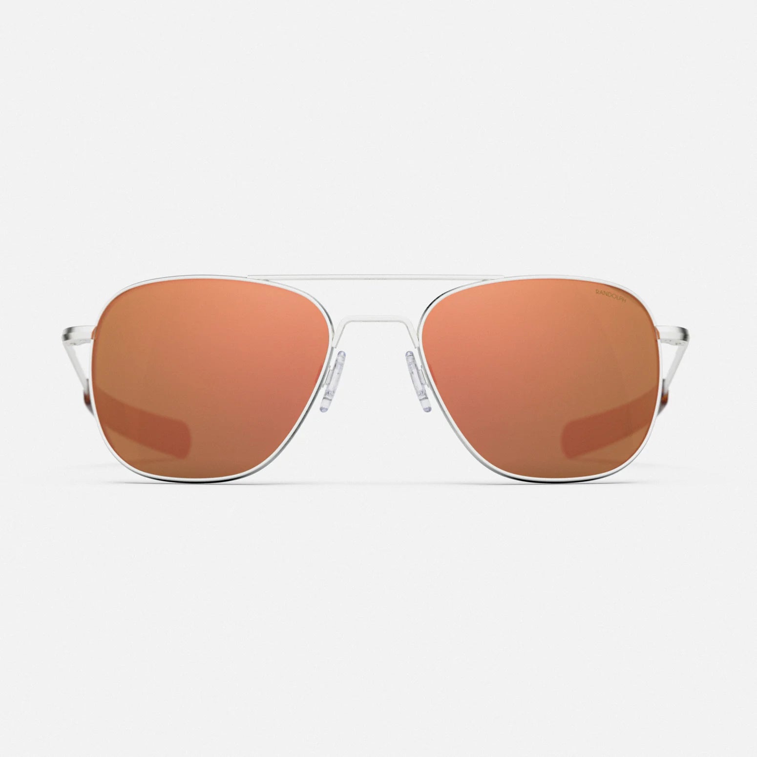 Aviator in Satin Silver & Polarized Rose Gold Mirror