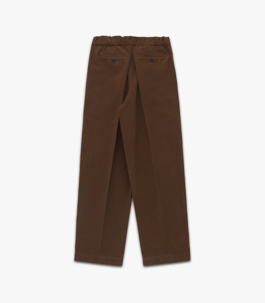 Park Brushed Twill Cotton Pant in Brown