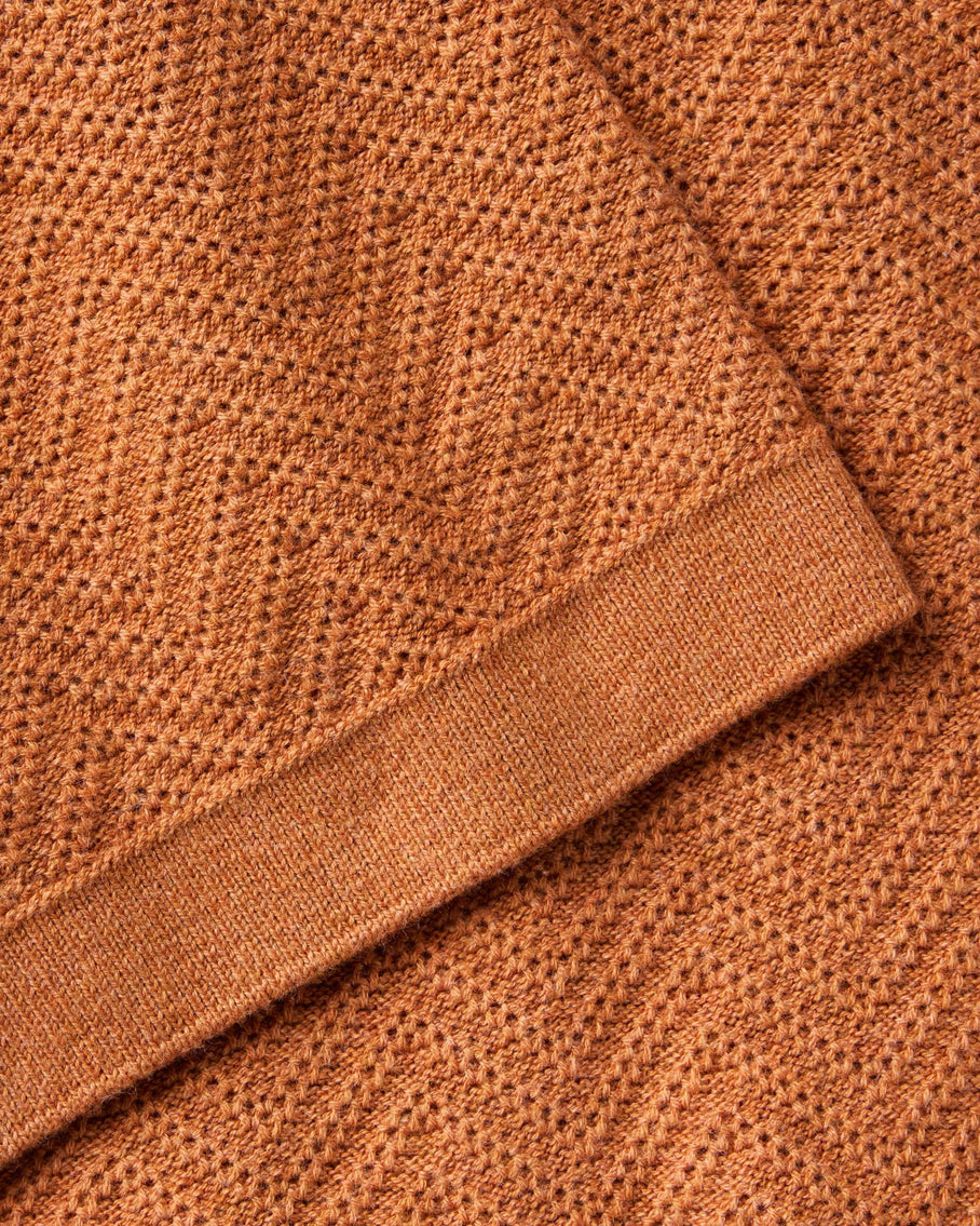 The Button Down Polo in Desert Herringbone