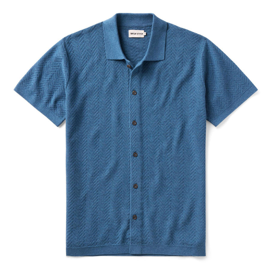 The Button Down Polo in Gulf Stream Herringbone