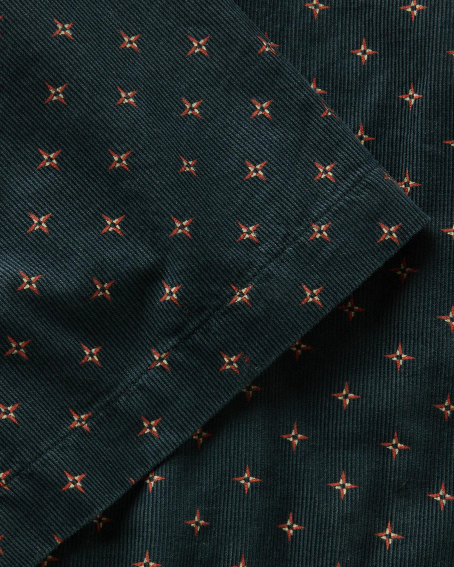 The Conrad Shirt in Navy Pigeon Foulard Pincord