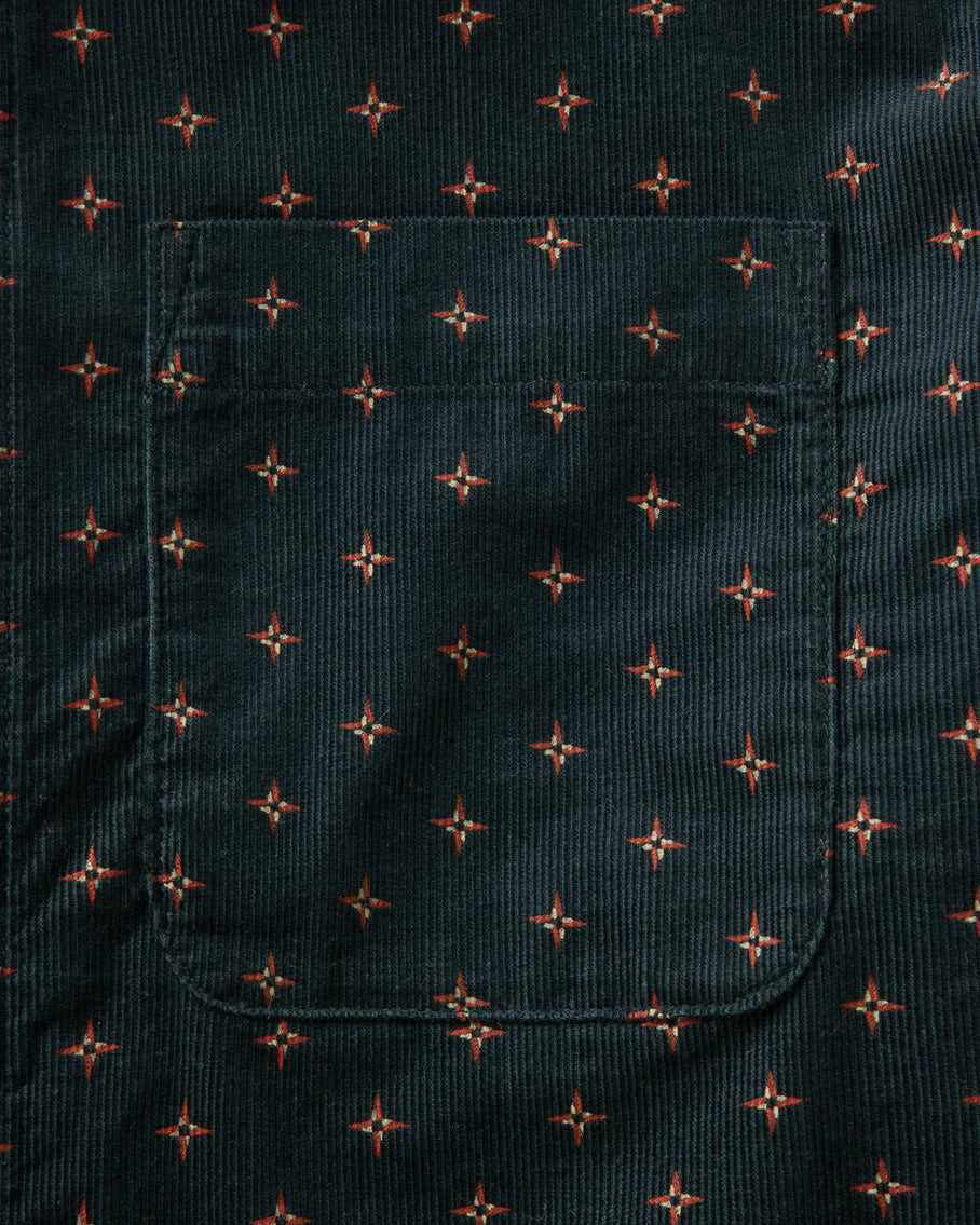 The Conrad Shirt in Navy Pigeon Foulard Pincord