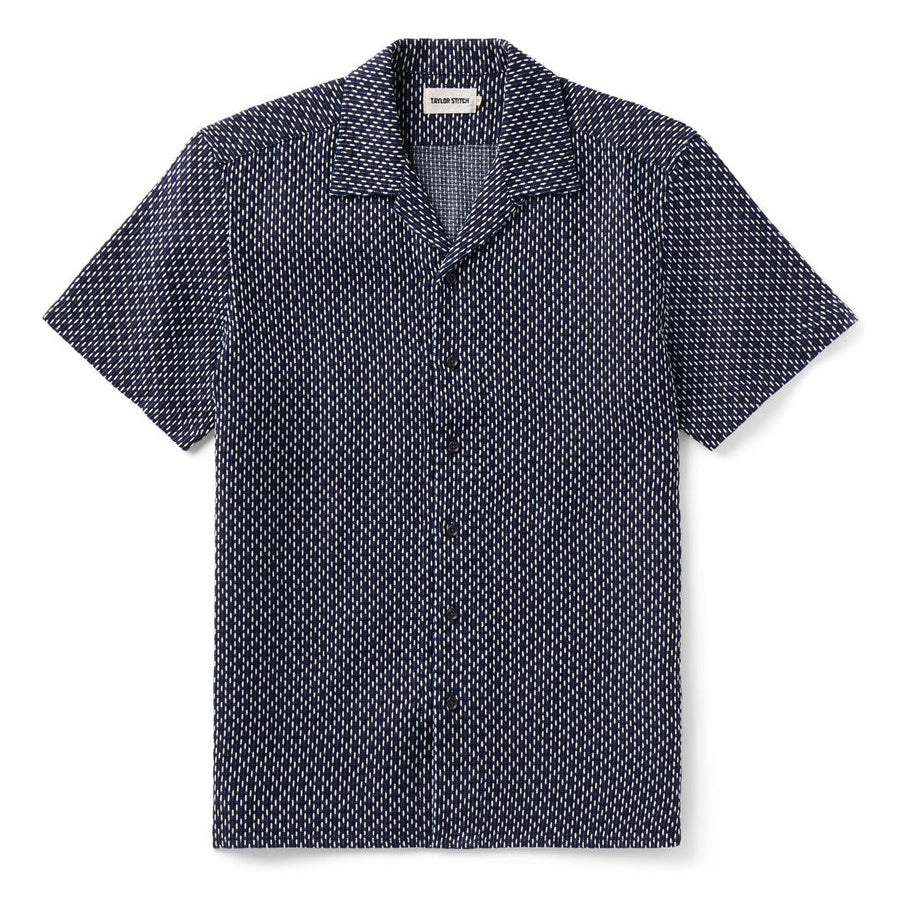 The Davis Shirt in Indigo Raindrop Sashiko