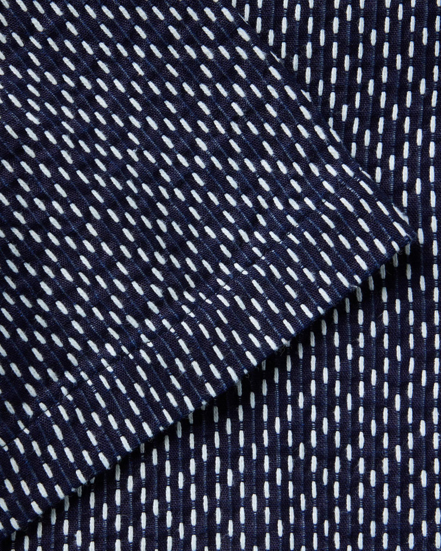 The Davis Shirt in Indigo Raindrop Sashiko