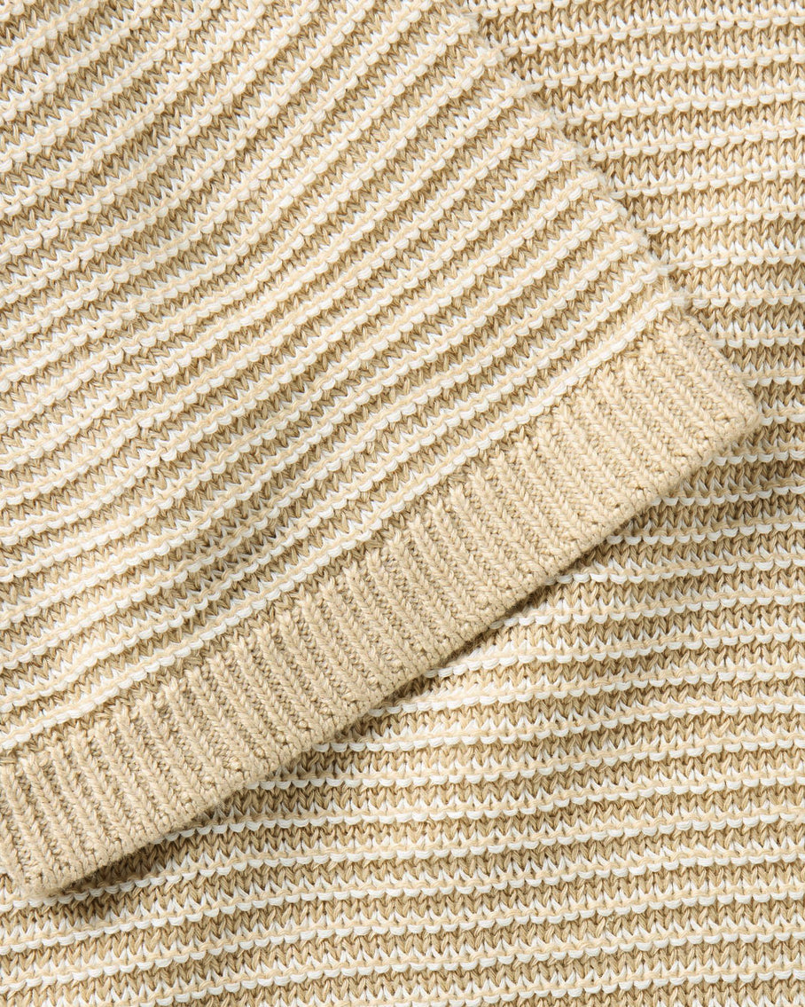 The Valencia Sweater Polo in Sand Stripe