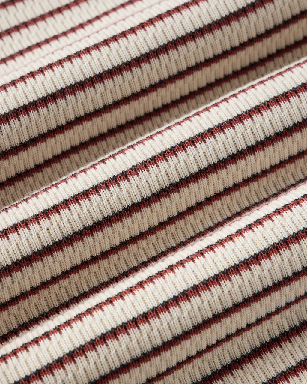 The Organic Cotton Crew in Vintage White Stripe Waffle