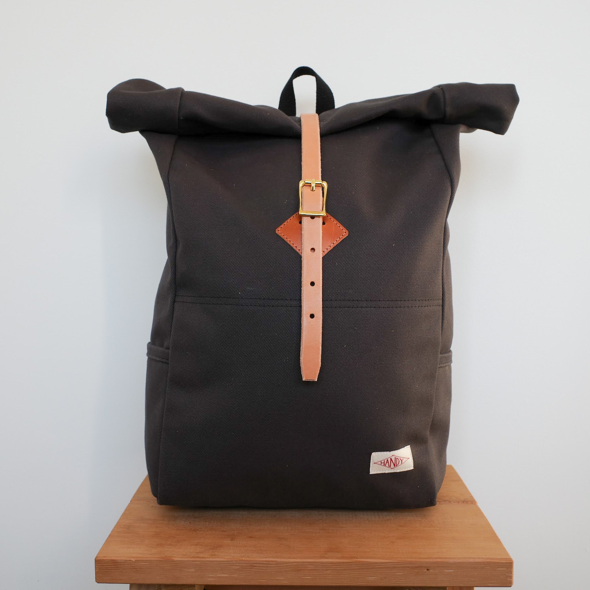Roll-Top Backpack in Dry Wax Twill