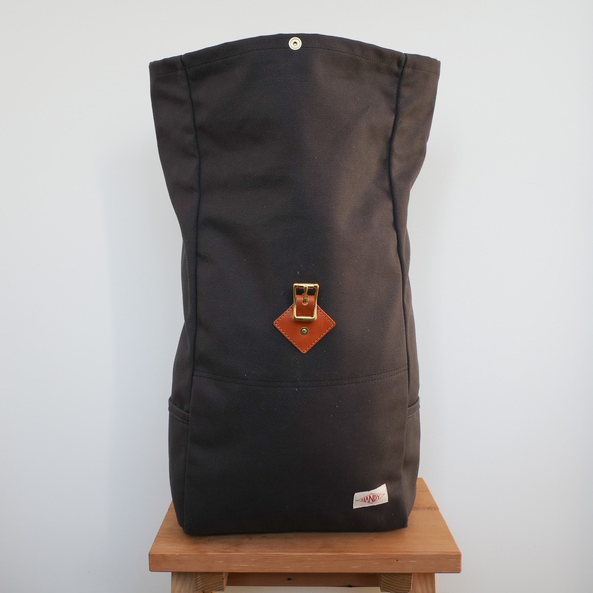 Roll-Top Backpack in Dry Wax Twill