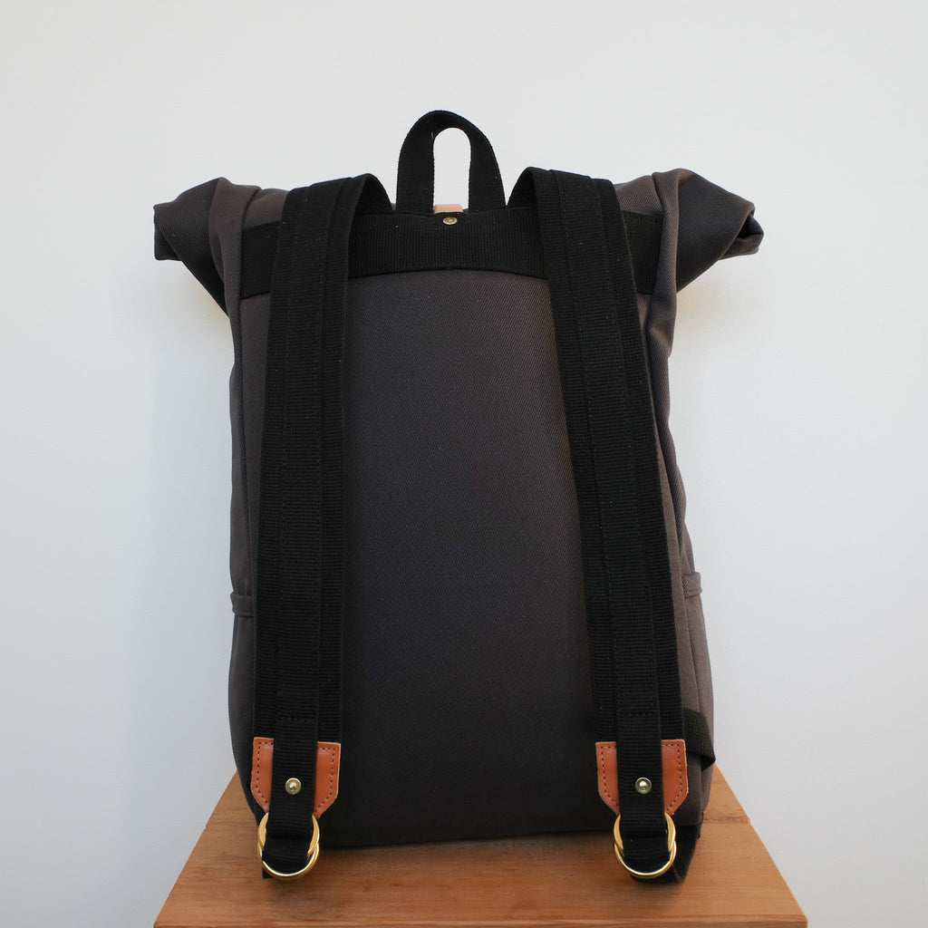 Roll-Top Backpack in Dry Wax Twill