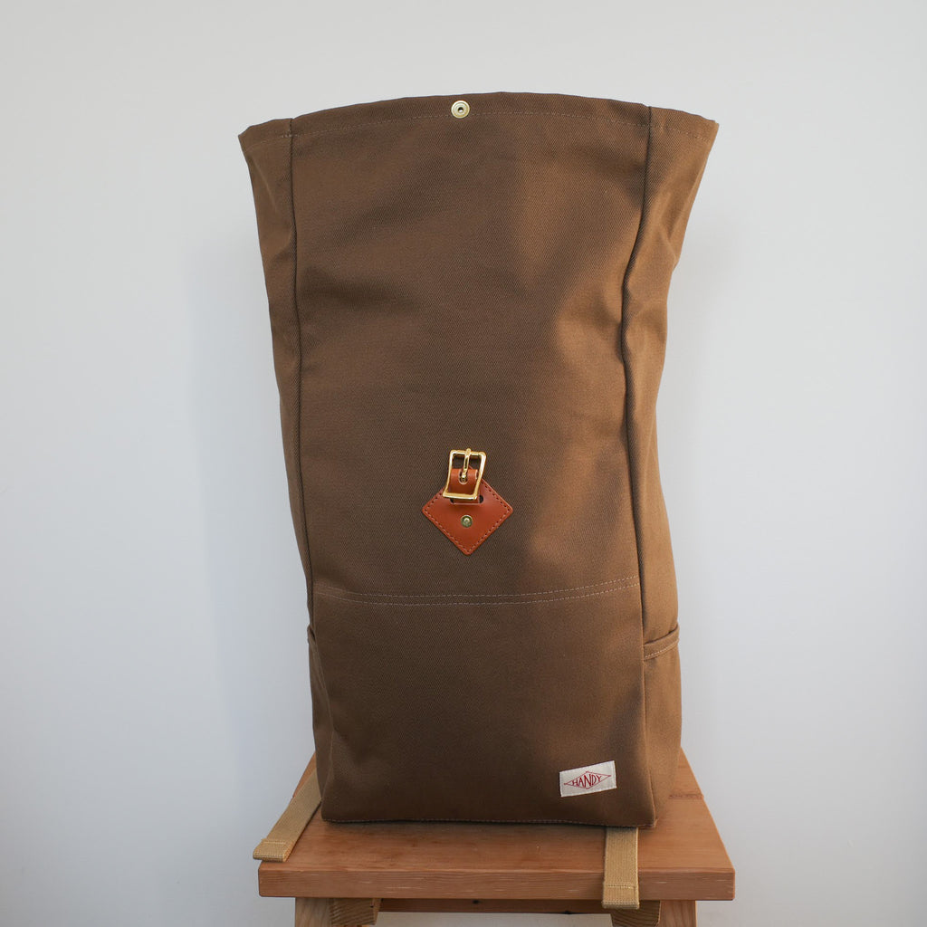 Roll-Top Backpack in Dry Wax Twill