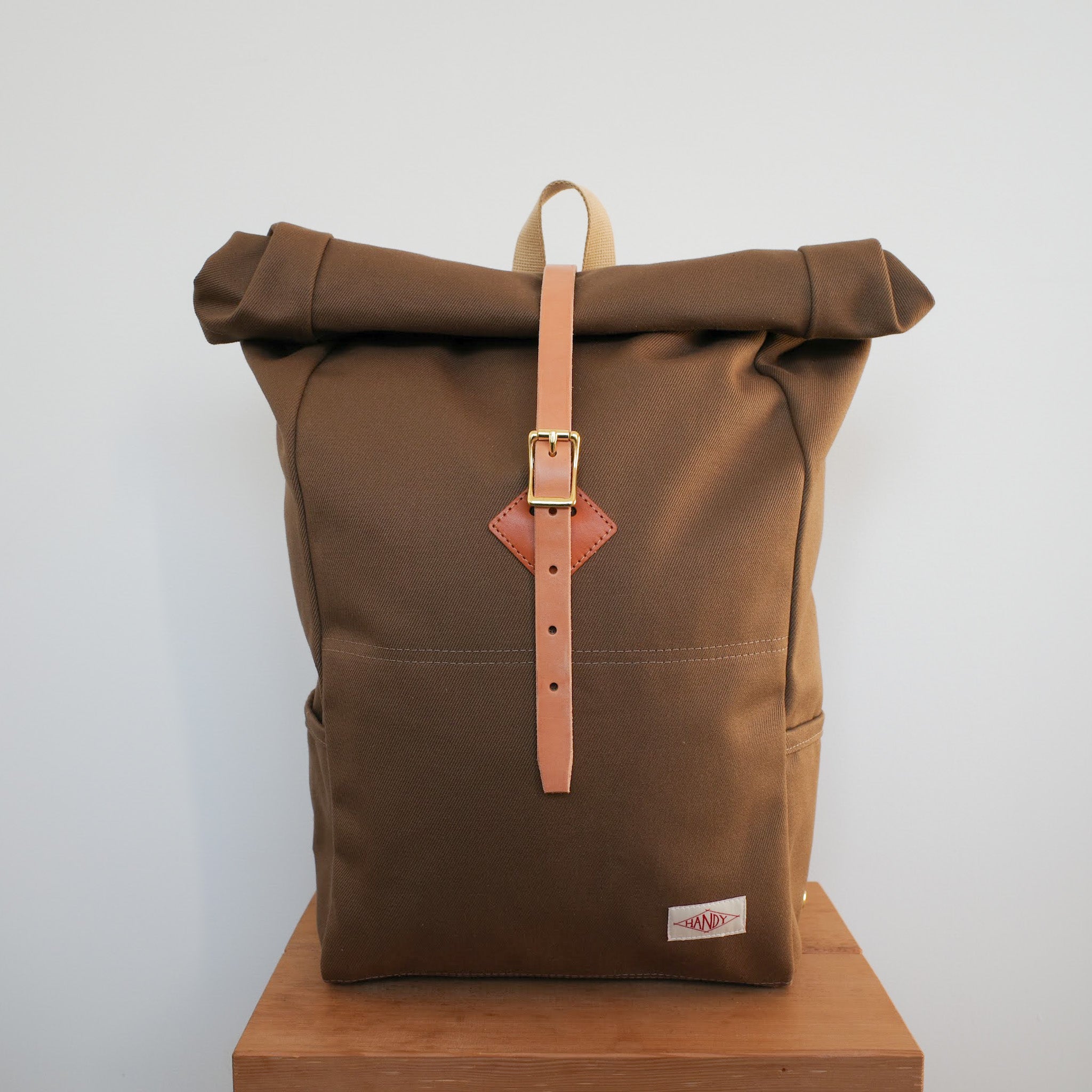 Roll-Top Backpack in Dry Wax Twill