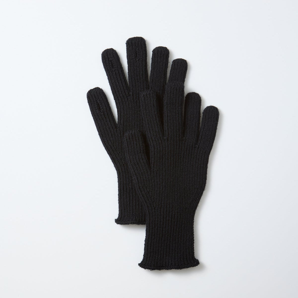 Washable Merino Knit Touch Gloves in Black
