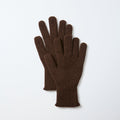 Washable Merino Knit Touch Gloves in Brown