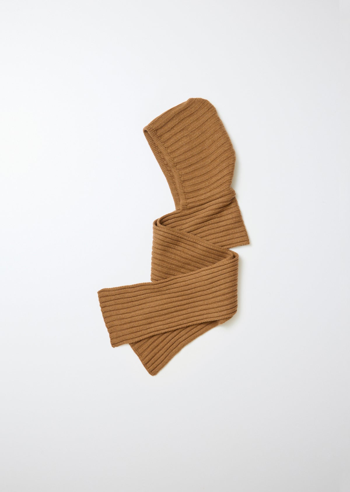 Merino Cashmere Chunky Hooded Scarf in Brown